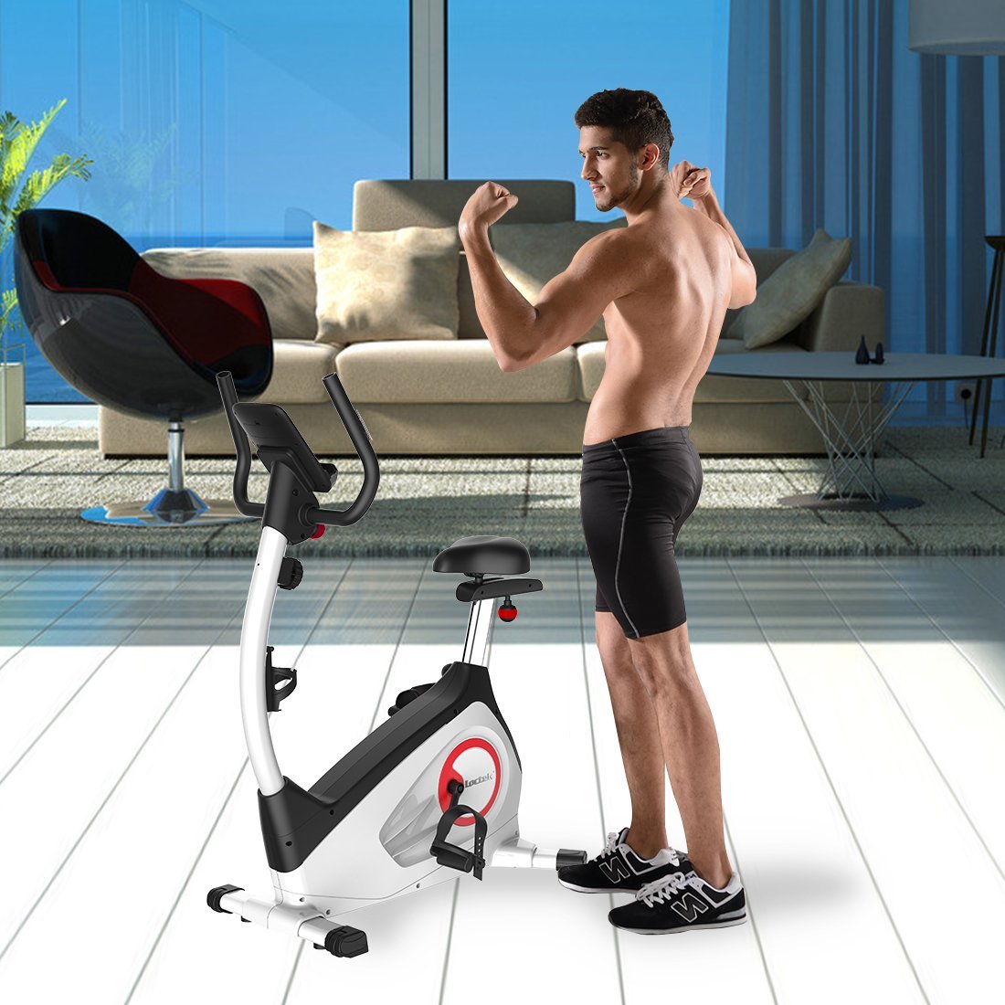 Fitleader Indoor Upright Bike Exercise Magnetic Stationary Cycle