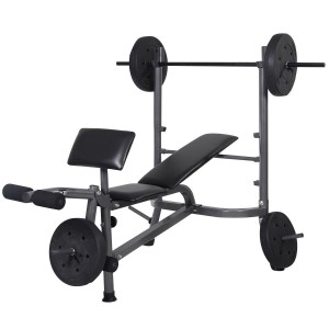 Goplus Weight Lifting Bench Fitness Body Workout Home Exercise Barbell+Weights