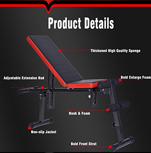 Leapair Fine Adjustable Barbell Weight Bench