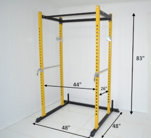 Yellow and Black Atlas Power Rack Squat Deadlift Cage with Bench Racks