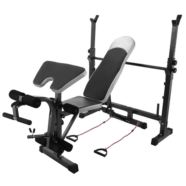 BestEquip Multi-station Adjustable Workout Bench with Leg Extension