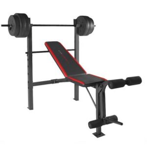 cap barbell weight bench and 100lb weights set