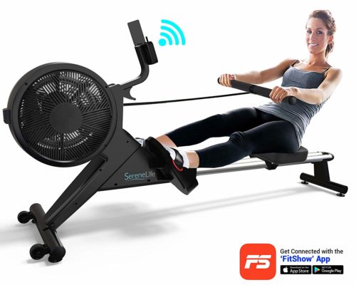 SereneLife Smart Rowing Machine with FitShow App, SLRWMC60