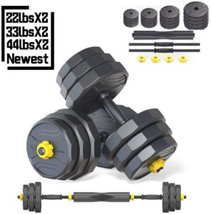 Free Weights Dumbbells with Connecting Rod Used As Barbell for Gym Work Out Home Two Adjustable Dumbbells Adjustable Barbell Gym Fitness Equipment All-Purpose Home,