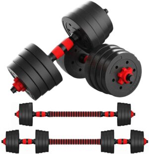 Mikolo Adjustable Dumbbell Barbell Weight Pair Total 88LBS