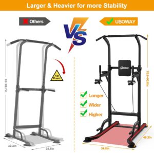 UBOWAY Power Tower -Pull Up Bar Stand &Dip Station