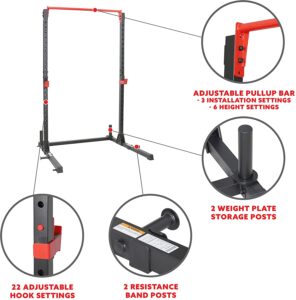 Sunny Health & Fitness Essential Adjustable Power Rack Squat Stand