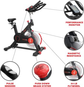 Sunny Health & Fitness Magnetic Indoor Bike Features