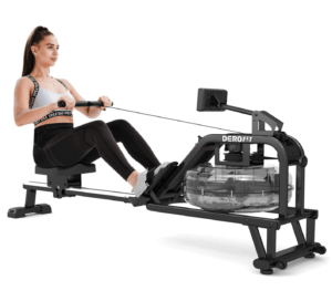 DEROFIT 46” Aluminuim Slide Rail Water Resistance Rowing Machine