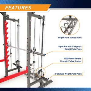 Marcy Pro SM-4903 Smith Machine Weight Bench Home Gym Features