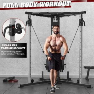 DONOW Cable Crossover Machine, Cable Fly Machine Home Gym System Dual Pulley
